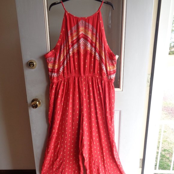 Mudd high neck pattern jumpsuit boho print lightweight 2X junior - Picture 4 of 16